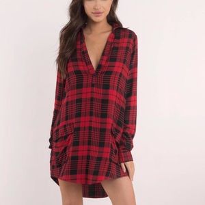 Tobi Checkmate Red And Black Plaid Dress